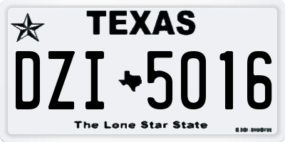 TX license plate DZI5016
