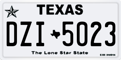 TX license plate DZI5023