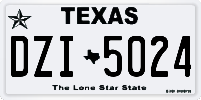 TX license plate DZI5024