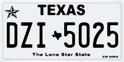 TX license plate DZI5025