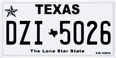 TX license plate DZI5026