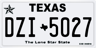 TX license plate DZI5027