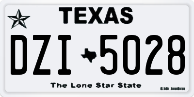 TX license plate DZI5028