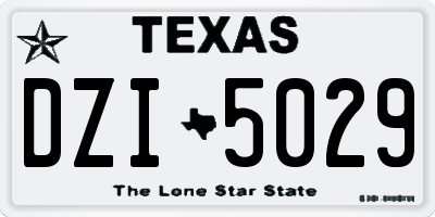 TX license plate DZI5029
