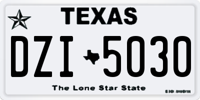 TX license plate DZI5030