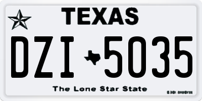 TX license plate DZI5035