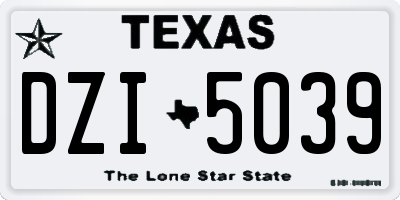TX license plate DZI5039
