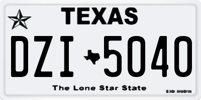 TX license plate DZI5040