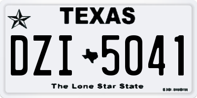 TX license plate DZI5041