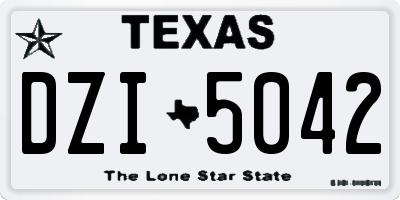 TX license plate DZI5042