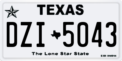 TX license plate DZI5043