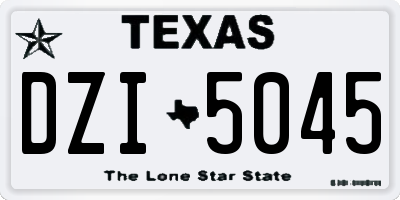 TX license plate DZI5045