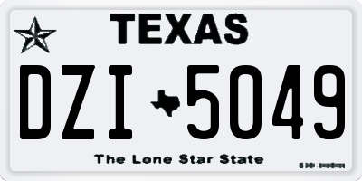 TX license plate DZI5049