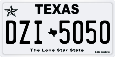 TX license plate DZI5050