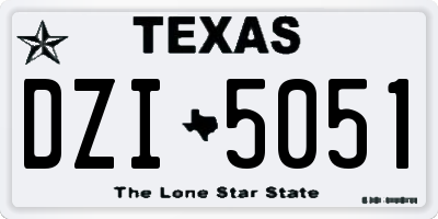TX license plate DZI5051