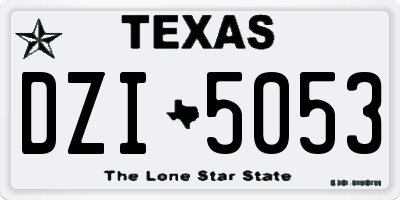 TX license plate DZI5053