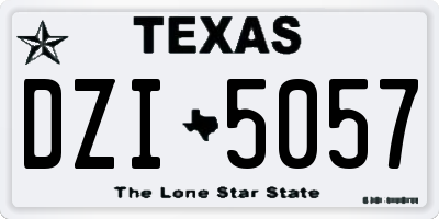TX license plate DZI5057