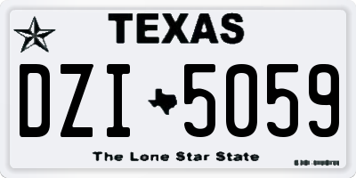 TX license plate DZI5059