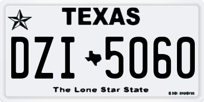TX license plate DZI5060