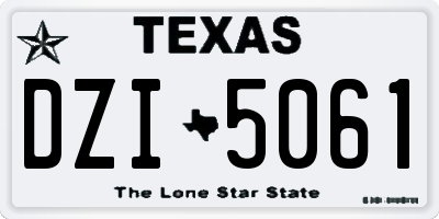 TX license plate DZI5061