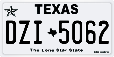TX license plate DZI5062