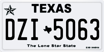 TX license plate DZI5063