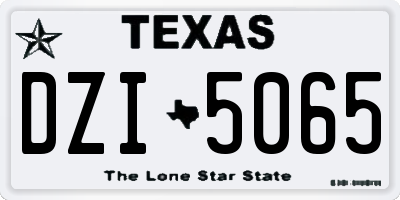 TX license plate DZI5065
