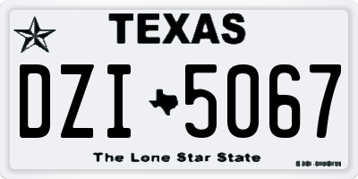 TX license plate DZI5067