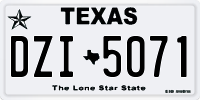 TX license plate DZI5071