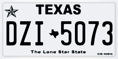 TX license plate DZI5073