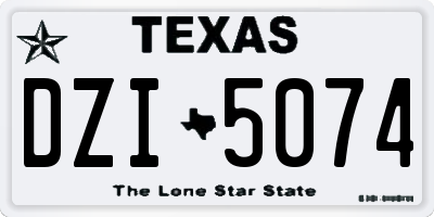 TX license plate DZI5074