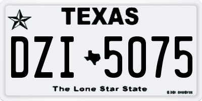 TX license plate DZI5075