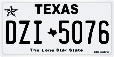 TX license plate DZI5076