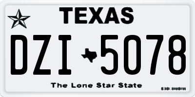 TX license plate DZI5078