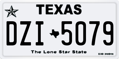 TX license plate DZI5079