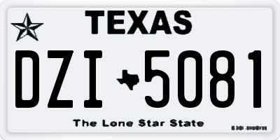 TX license plate DZI5081