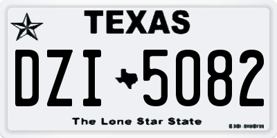 TX license plate DZI5082