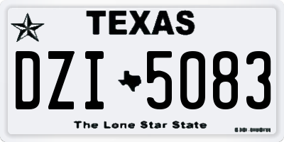 TX license plate DZI5083