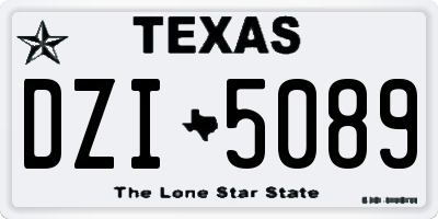 TX license plate DZI5089