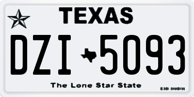 TX license plate DZI5093