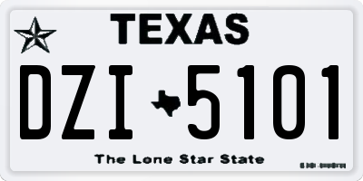 TX license plate DZI5101