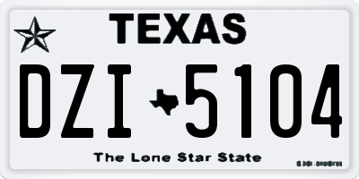 TX license plate DZI5104