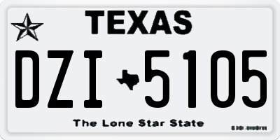 TX license plate DZI5105