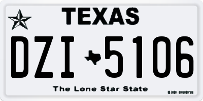 TX license plate DZI5106