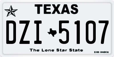 TX license plate DZI5107