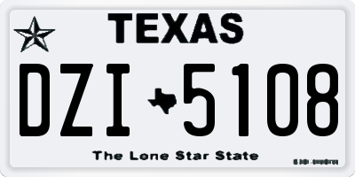 TX license plate DZI5108