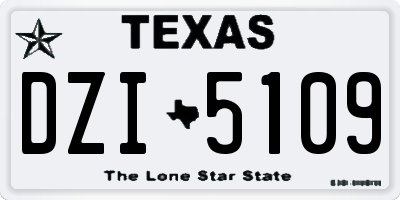 TX license plate DZI5109