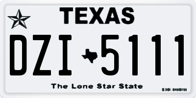 TX license plate DZI5111