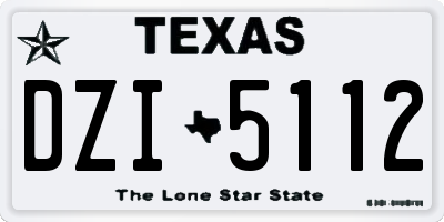 TX license plate DZI5112