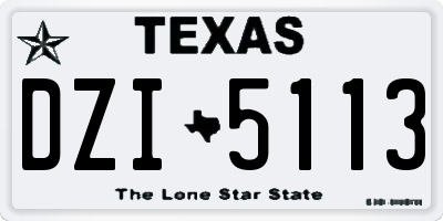 TX license plate DZI5113
